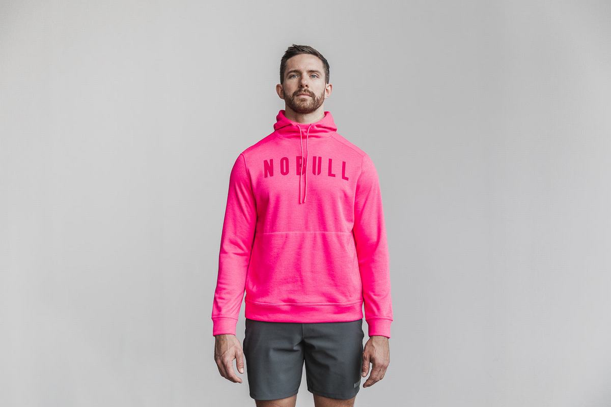 Nobull Neon Men\'s Hoodie Pink | Australia (EP7029)